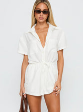 Palm Cove Playsuit White
